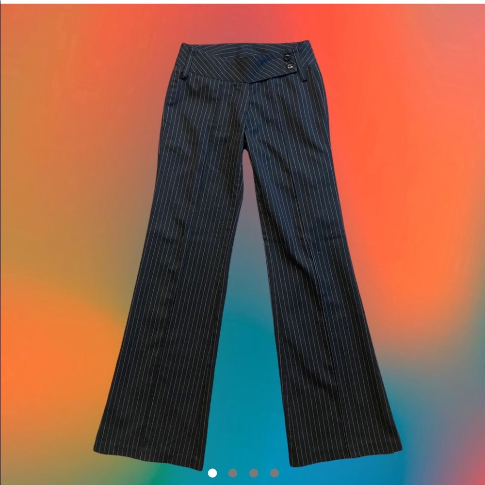 Navy Striped Low Waisted Pants